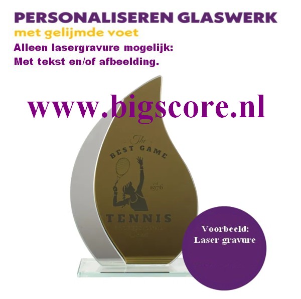 Goldie Crystalstandaard inclusief lasergraveren ontwerp